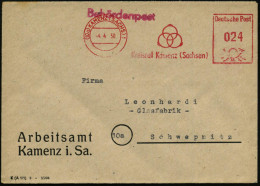 (10a) KAMENZ (SACHS)1/ Kreisrat Kamenz (Sachsen) 1950 (4.4.) AFS Francotyp = 3 Ringe Aus "Nathan Der Weise" , Klar Gest. - Theatre