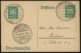 MARBACH (NECKAR)/ Schiller-/ National-/ Museum U./ Geburtshaus.. 1924 (21.6.) HWSt 3x Klar Auf Ausl.-Karte N. Ungarn (Bo - Escritores