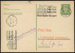 STUTTGART/ *9b/ Schwäbische/ Schiller-/ Festspiele/ 10.-17.Nov. 1934 (13.11.) Seltener MWSt = Staatstheater 2x Klar Auf  - Ecrivains