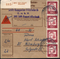 B.R.D. 1968 (8.8.) 60 Pf. Friedr. Schiller, Reine MeF: Vertikaler 4er-Streifen (Rollenmarken Daher Einige Zahnunregelmäß - Ecrivains