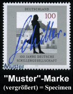 B.R.D. 1995 (5.5.) 100 Pf. "100 Jahre Deutsche Schillergesellschaft" Mit Amtl. Handstempel  "M U S T E R" , Postfr. + Am - Writers