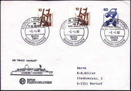 B.R.D. 1982 (3.3.) 2K-BPA: DEUTSCHE SCHIFFSPOST/MS/PRINZ  H A M L E T / PRINZEN/LINIEN/HAMBURG - HARWI (= MS. "Prinz Ham - Ecrivains