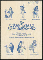 Berlin-Schöneberg 1947 (18.1.) Programm "Neue Scala" Am Nollendorfplatz "KABARETT DER KOMIKER", 8 Seiten Mit 9 Karrikatu - Théâtre