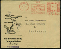 LANGENBIELAU/ 1/ Der/ Pfennig/ Bringt's!/ Stadt-Sparkasse.. 1936 (18.2.) Seltener AFS Francotyp = Zwerge Häufen Pfennige - Ecrivains