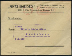 BERLIN SW/ A 68 I/ DEUTSCHES REICH 1923 (25.9.) Infla-PFS "Achteck" 50ooo Mk. Auf Firmen-Bf.: "ARCHIMEDES" AG Für Stahl- - Other