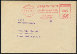 BERLIN W8/ Leibnitz-Sortiment/ Fachbuchhandlung.. 1959 (Sept.) AFS Francotyp Klar Auf Inl.Bf., Leibnitz = Erfinder Der R - Other