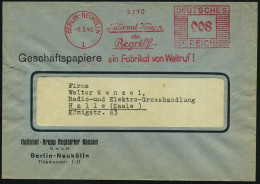BERLIN-NEUKÖLLN/ 1/ National-Krupp/ Ein/ Begriff/ Ein Fabrikat V.Weltruf! 1943 (5.3.) AFS Francotyp Auf Firmen-Bf.: Nati - Informatique