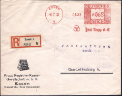ESSEN/ 1/ Friedr.Krupp A.-G. 1933 (8.7.) AFS Francotyp 062 Pf. (Krupp-Logo) Auf Reklame-Bf.: Krupp Registrier-Kassen Gmb - Informatique