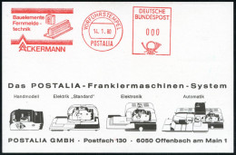 Frankfurt/ Main 1980 (14.1.) AFS: VORFÜHRSTEMPEL/POSTALIA/Bauelemente/Fernmelde-/technik/ACKERMANN (= Steckelement, ISDN - Informatik