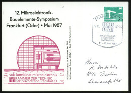 1200 FRANKFURT 1/ 12.Mikroelektronik-/ Bauelemente-/ Symposium 1987 (15.5.) SSt Auf Passender PP 10 Pf. PdR., Grün: EDV- - Computers