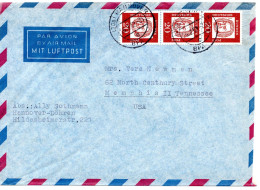 69778 - Bund - 1962 - 3@20Pfg Bach A LpBf HANNOVER -> Memphis, TN (USA) - Storia Postale