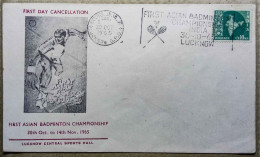 INDIA 1965 FIRST ASIAN BADMINTON CHAMPIONSHIP INDIA....SPECIAL COVER, LUCKNOW CANCELLATION - Bádminton