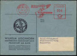 FRANKFURT (MAIN)/ 1/ LESCHHORN/ PRÄZISIONS FABRIKATE 1954 (3.3.) Aptierter AFS Francotyp "Posthorn, DEUTSCHE BUNDESPOST" - Autres