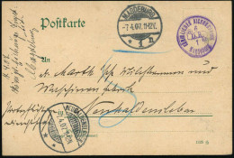 MAGDEBURG/ *1n 1907 (7.4.) 1K-Gitter + Viol. 2K-HdN: KÖNIGLICHES EICHGERICHT/6/D.R./1/ Magdeburg + Hs. "Potopflichtige D - Autres