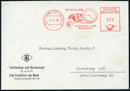 (16) FRANKFURT (MAIN) 9/ DIE NEUE LINIE/ TN/ TELEFONBAU UND/ NORMALZEIT 1960 (13.12.) AFS Postalia = Uhr U. Telefon , Kl - Horloges