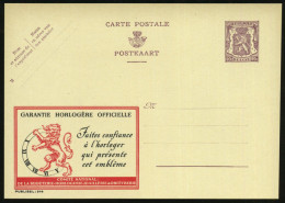 BELGIEN 1948 90 C. Reklame-P. Wappenlöwe, Braunlila: COMITE NATIONAL DE LA BIJOUTERIE - HORLOGERIE.. = Zifferblatt (m. R - Clocks