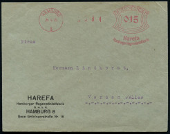 HAMBURG/ 8/ Harefa/ Hamburger Regenmäntelfabrik 1927 (21.5.) AFS Francotyp "Bogenrechteck" Auf Firmen-Bf.: HAREFA, Hambu - Climate & Meteorology