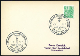 ROTHENBURG über KÖNNERNSAND/ 1000 JAHRE.. 1961 (2.8.) HWSt = Säule Mit Wetterfahne , Klar Gest. Inl.-Karte (Bo.1 , Nur 1 - Klimaat & Meteorologie