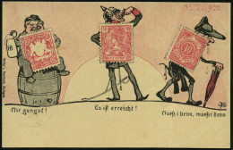 WÜRTTEMBERG 1902 PP 5 Pf. Ziffer, Grün: Abschied Bayern U. Württemberg "Mir Gangst!".. = Preuß. Polizist Mit Pickelhaube - Climat & Météorologie