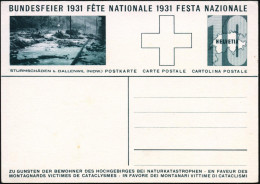 SCHWEIZ 1931 10 C. Bundesfeier-BiP, Grün: STURMSCHÄDEN B. DALLENWIL (Überschwemmung) Ungebr. (Mi.P 154/01 E, 30.- EUR) - - Klimaat & Meteorologie