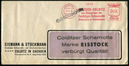 COLDITZ/ EISSTOCK-COLDITZ/ ..Colditzer Schamotte/ Eismann & Stockmann 1942 (4.5.) AFS Francotyp Auf Reklame-Bf.: Colditz - Autres