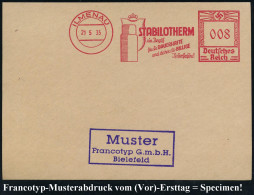 ILMENAU/ STABILOTHERM/ ..die BILLIGE/ Jsolierflasche 1935 (21.5.) AFS-Musterabdruck Francotyp "Hakenkreuz" (= Thermoskan - Otros