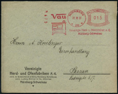 NÜRNBERG/ *20*/ Vau/ Vereinigte Herd-u.Ofenfabriken AG.. 1930 (23.10.) Seltener AFS Komusina "Bogenrechteck" (= Ofen-Her - Otros