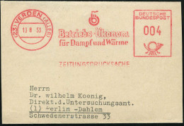 (23) VERDEN (ALLER)/ Betriebs-Ökonom/ Für Dampf U.Wärme 1953 (13.8.) AFS Francotyp (Logo) Auf Miniatur-Faltbf Mit Inhalt - Other