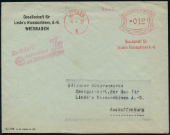 WIESBADEN/ 1/ Gesellschaft Für/ Linde's Eismaschinen AG. 1938 (6.4.) AFS Francotyp = Hersteller Von Großkühl-Aggregaten, - Autres