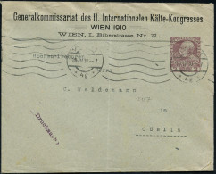 ÖSTERREICH 1910 (19.4.) PU 3 H. KFJ Jubil. Br.lila: Generalkommissariat Des II. Internat.Kälte-Kongresses WIEN 1910 (kl. - Sonstige