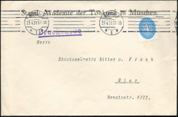 MÜNCHEN/ *1* 1931 (29.4.) Band-MaSt Auf Dienst-Bf.: Staatl. Akademie Der Tonkunst In München , Rs. Dekorat. Siegel-Vordr - Música