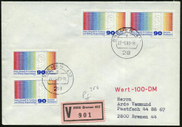 B.R.D. 1980 (27.9.) 90 Pf. "Internat. Kongreß Für Erziehung U. Bildung Hörgeschädigter", Reine MeF: 4x (Motiv: Ohr, Aklu - Music