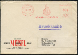 (1) BERLIN-WILMERSDORF 1/ MEISEL-VERLAG/ BÜHNE-MUSIK-FILM 1953 (10.8.) AFS Francotyp (Logo: Hochhäuser, Schallwellen) Rs - Musique