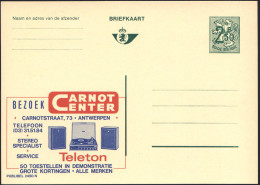 BELGIEN 1970 2,50 F. Reklame-P. Wappenlöwe, Grün: CARNOT/CENTER/STEREO SPECIALIST = Plattenspieler, 2 Boxen, Ungebr. (Mi - Música