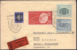 NORDHAUSEN/ BESUCHT DAS NORDHÄUSER ROLANDSFEST 8.-10.7. 1960 (17.6.) HWSt (Wappen Mit Flügelhelm) 2x Klar + Roter V-Zett - Musik