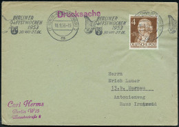 (1) BERLIN-CHARLOTTENBURG 2/ R/ BERLINER/ FESTWOCHEN../ 30.VIII.-27.IX. 1953 (10.7.) Band-MWSt = Harfe (u. Bass-Schlüsse - Música