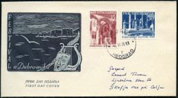 Jugoslawien 1955 (Apr.) 15 U. 30 Din "Sommerfestspiele Dubrovnik" = Opern-Szenen , Sauber Gest. Inl.-FDC-SU. (Mi.781/82) - Muziek