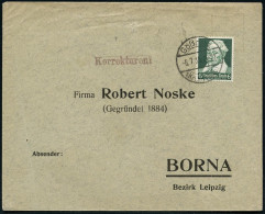 DEUTSCHES REICH 1935 (6.7.) 6 Pf. Heinrich Schütz, EF , Klar Gest. (Gößnitz) Auf Inl.-Drs.-Bf. "Korrekturen" (2. Gew.Stu - Musique