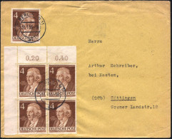 BERLIN 1953 (31.1.) 4 Pf. "120. Todesjahr Carl F. Zelter", Reine MeF: Bogen-Eckrand-4er-Bl. + Einzelstück Sauber Gest. ( - Music