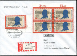 B.R.D. 1989 (15.6.) 80 Pf. "200. Geburtstag Friedr. Silcher", Reine MeF: 5 Stück + ET-SSt 5300 BONN 1 + RZ: 5300 Bonn 1, - Muziek