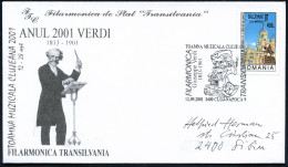 RUMÄNIEN 2001 (12.9.) SSt.: 3400 CLUJ-NAPOCA 9/TOAMNA MUZICALA CLUJEANA/Giuseppe Verdi.. = Verdi-Karikatur Mit Leierkast - Musique