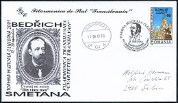 RUMÄNIEN 2001 (17.9.) SSt.: 3400 CLUJ-NAPOCA 9/TOAMNA MUZICALA CLUJEANA/B.SMETANA.. (Brustbild) Auf SU: Smetana  - KOMPO - Musique