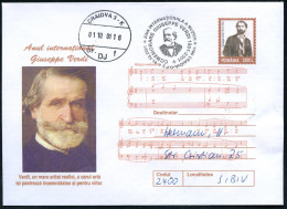 RUMÄNIEN 2001 (1.10.) SSt.: 1100 CRAIOVA-O-P- 3/..COMEMORARE GIUSEPPE VERDI.. (Brustbild Verdi Ohne Hut) Auf Sonder-U 22 - Music