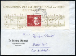 B.R.D. 1960 20 Pf. Beethoven, EF Block-Oberrand Mit Rand- I N S C H R I F T  U. Notenzeilen , Klar Gest., Portorichtiger - Music