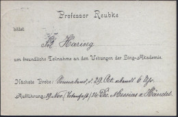 HALLE/ *(SAALE)2/ K 1904 (29.10.) 1K-Gitter Auf Orts-P 2 Pf. Germania M. Zudruck: Professor Reubke...Sing=Akademie , Ein - Musique