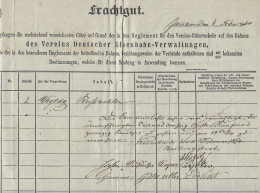 1864 ZWICKAU - KOENIGL. SÄCHSISCHE STAATSEISENBAHNEN FRACHTBRIEF - German
