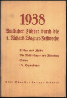Detmold 1938 (Juni) Orig. Programm-Broschüre "4. Richard-Wagner-Festwoche" Detmold (Taschenbuch-Format, Ernst Schnelle-V - Musique