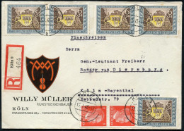 KÖLN 9/ B 1943 (13.1.) 2K A.dekorat. Reklame-Bf: WILLY MÜLLER/KUNSTGEIGENBAUER Mit Firmen-Monogramm U. Violine (kl. Kerb - Muziek