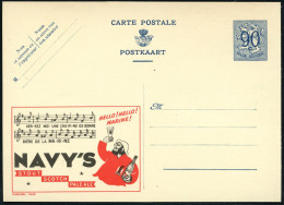 BELGIEN 1951 90 C. Reklame-P Ziffer, Blau: ..BIERE DE LA MARINE/NAVY'S..ALE = Bier-Lied Mit Noten, Seemann Mit Bierglas  - Music