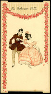 DEUTSCHES REICH 1913 (16.2.) Color-Tanzkarte "16. Februar 1913" (= Biedermeier-Tanzpaar) Dekorativ! - TANZ / TANZSPORT / - Danse